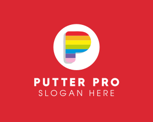 Rainbow Pride Letter P  logo design