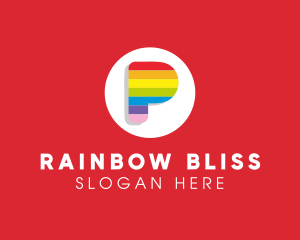 Lgbtq - Rainbow Pride Letter P logo design