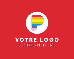 Social - Rainbow Pride Letter P logo design