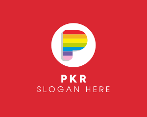 Rainbow Pride Letter P  logo design