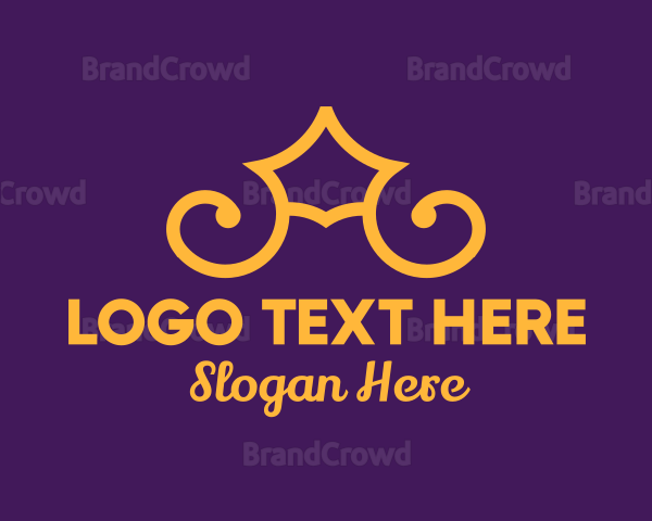 Golden Elegant Crown Logo