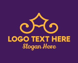 Tiara - Golden Elegant Crown logo design