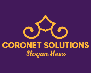 Coronet - Golden Elegant Crown logo design