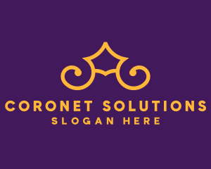 Golden Elegant Crown logo design