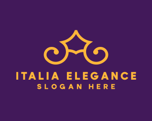 Golden Elegant Crown logo design