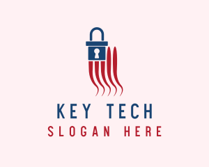 Blue Padlock Flag logo design