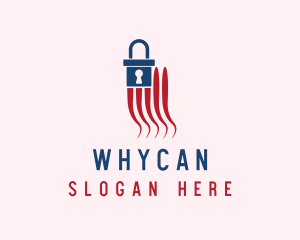 Country - Blue Padlock Flag logo design