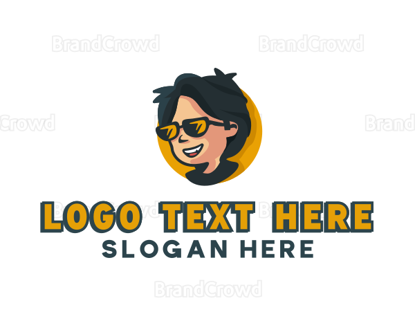 Sunglasses Boy Cartoon Logo