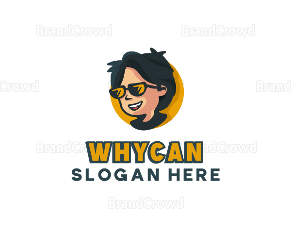 Sunglasses Boy Cartoon Logo