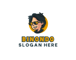 Game Streaming - Sunglasses Boy Cartoon logo design