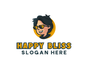 Sunglasses Boy Cartoon logo design