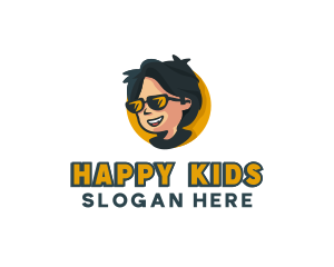 Sunglasses Boy Cartoon logo design