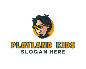 Sunglasses Boy Cartoon logo design