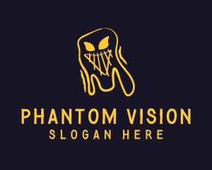 Phantom - Yellow Halloween Ghost logo design