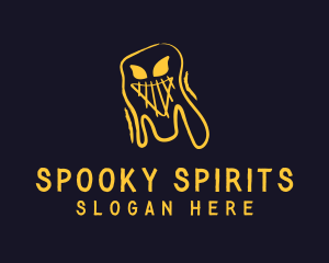 Yellow Halloween Ghost  logo design