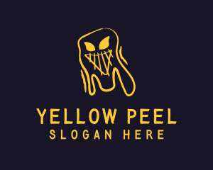 Yellow Halloween Ghost  logo design