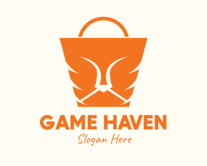 Online Shopping - Orange Lion Bag logo design