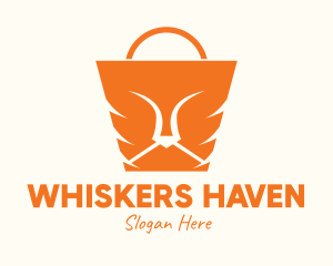 Whiskers - Orange Lion Bag logo design