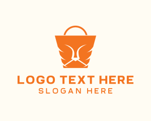 Lion Head - Orange Lion Bag logo design