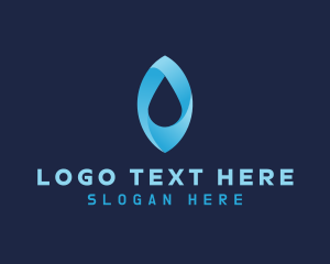 H2o - Blue Aqua Droplet logo design