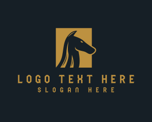 Equestrian - Gold Horse Stable logo design