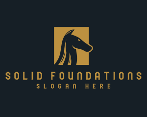 Horse Breeding - Gold Horse Stable logo design