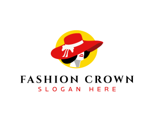 Lady Hat Fashion logo design