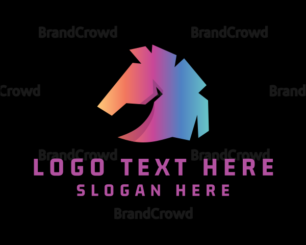 Abstract Gradient Horse Logo