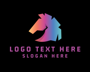 Creative Agency - Abstract Gradient Horse logo design