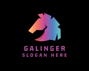 Abstract Gradient Horse  Logo