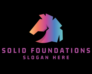 Abstract Gradient Horse  Logo
