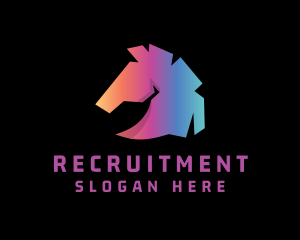 Abstract Gradient Horse  Logo