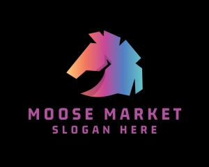 Abstract Gradient Horse  logo design