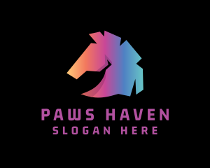 Abstract Gradient Horse  logo design