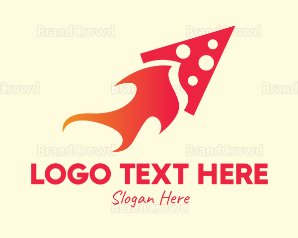 Hot Pizza Rocket Logo