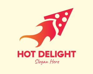 Hot Pizza Rocket logo design