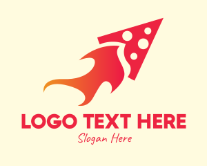 Flame - Hot Pizza Rocket logo design