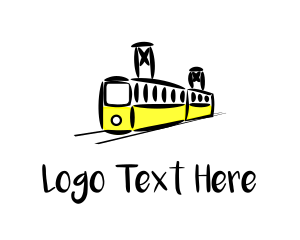 Black And Yellow - Railway Train Transit logo design