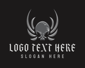 Black Skull - Horror Skull Wings logo design