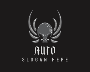 Black Skull - Horror Skull Wings logo design