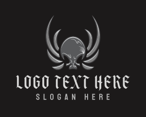 Death - Horror Skull Wings logo design