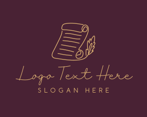 Scroll - Document Quill Legal logo design