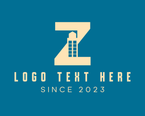 Tower - Yellow Building Letter Z logo design