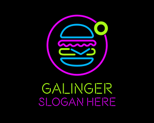 Neon Burger Hamburger logo design