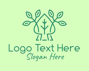 Vegan - Organic Leaf Spade logo design