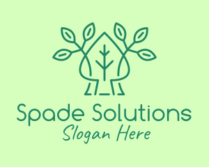 Organic Leaf Spade logo design