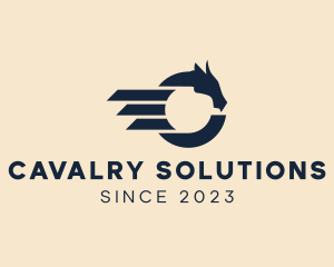 Cavalry - Pegasus Stallion Equine logo design