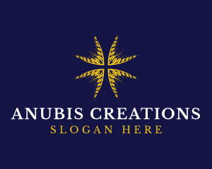 Wheat Religious Cross logo design