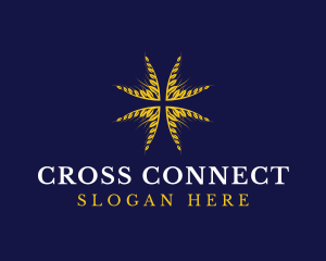 Cross - Wheat Religious Cross logo design