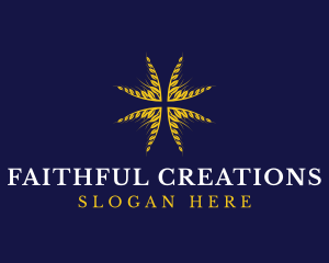 Faith - Wheat Religious Cross logo design